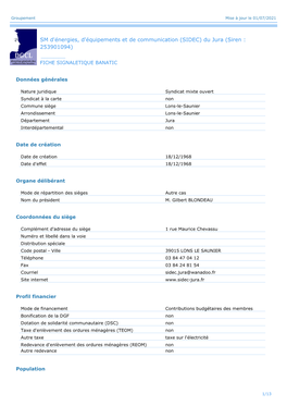 SIDEC) Du Jura (Siren : 253901094