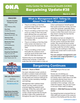 Bargaining Update #38 Bargaining Unit Newsletter March 4, 2021