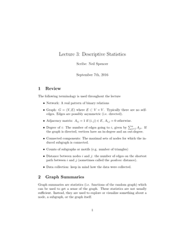 Lecture 3: Descriptive Statistics