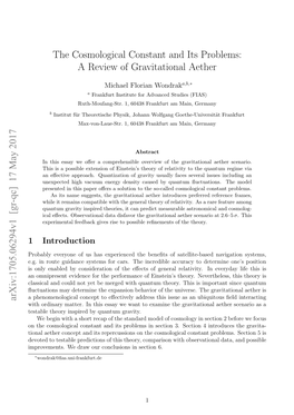 The Cosmological Constant and Its Problems: a Review of Gravitational Aether