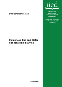 Indigenous Soil and Water Conservation in Africa