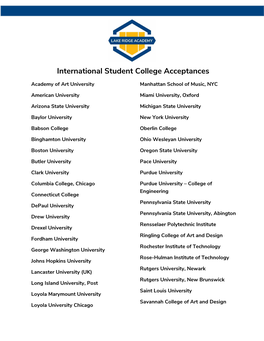 International Student College Acceptances