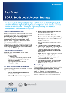 Fact Sheet BORR South Local Access Strategy