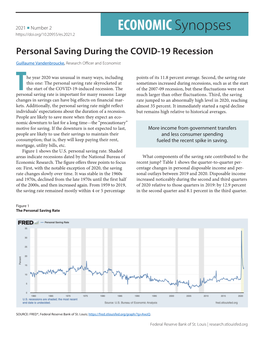 Personal Saving During the COVID-19 Recession