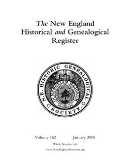 The New England Historical and Genealogical Register