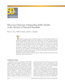 Microwave Exposure: Safeguarding Public Health in the Absence of National Standards