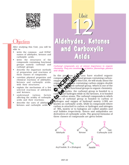 Aldehydes, Ketones and Carboxylic Acids