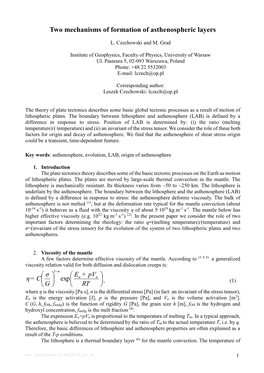 Origin and Evolution of Asthenospheric Layers