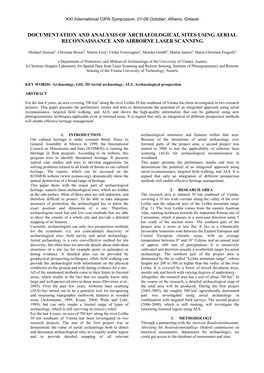 Documentation and Analysis of Archaeological Sites Using Aerial Reconnaissance and Airborne Laser Scanning