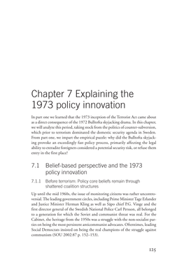Chapter 7 Explaining the 1973 Policy Innovation