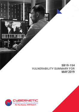 Vulnerability Summary Report of May, 2019