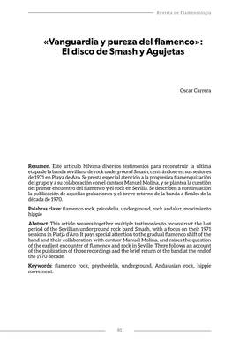 «Vanguardia Y Pureza Del Flamenco»: El Disco De Smash Y Agujetas