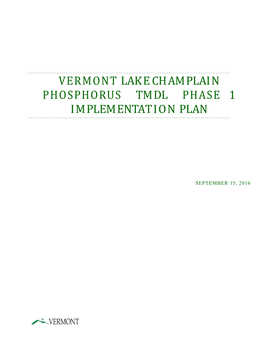 Vermont Lake Champlain Phosphorus Tmdl Phase 1 Implementation Plan