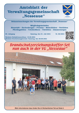 Amtsblatt Der Verwaltungsgemeinschaft „Nesseaue“