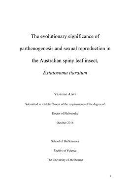 The Evolutionary Significance of Parthenogenesis and Sexual Reproduction In