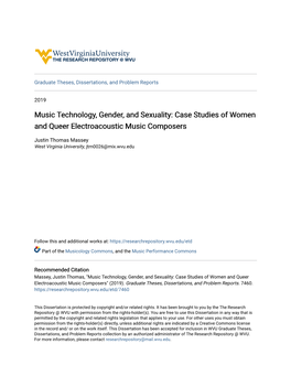 Case Studies of Women and Queer Electroacoustic Music Composers