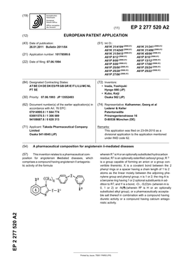 A Pharmaceutical Composition for Angiotensin Ii-Mediated Diseases