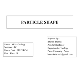 Particle Shape