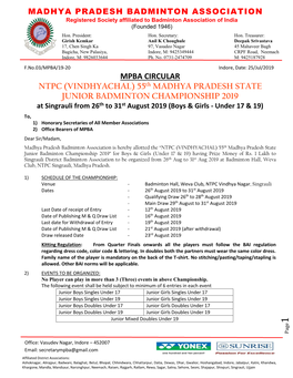 Mpba Circular Ntpc (Vindhyachal)