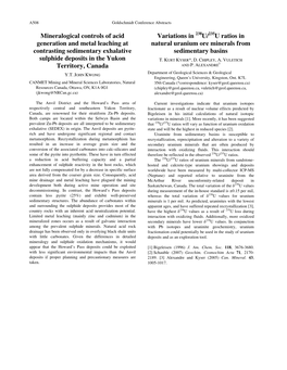 Mineralogical Controls of Acid Generation and Metal Leaching At