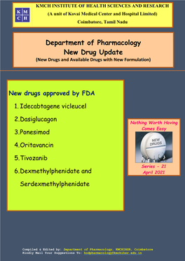 Drug Update for Apr-2021