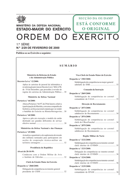 Ordem Do Exército N.º 2 27