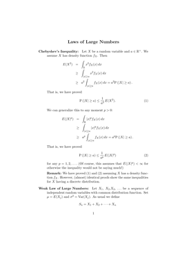 Laws of Large Numbers