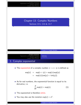 Complex Numbers Sections 13.5, 13.6 & 13.7