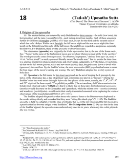 Uposatha Sutta 18 (This Day Of) the Observance Discourse1 | a 3.70 Theme: Types of Precept Days Or Sabbaths Translated by Piya Tan ©2003