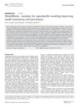 Modelbricks—Modules for Reproducible Modeling Improving Model Annotation and Provenance