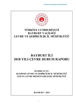 Bayburt 2018 Çevre Durum Raporu