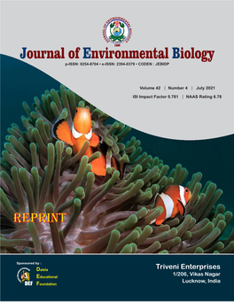 Journal of Environmental Biology J E B Ournal of Nvironmental Iology