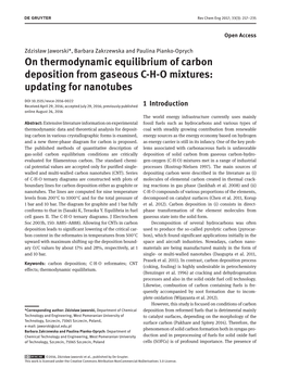 On Thermodynamic Equilibrium of Carbon Deposition from Gaseous C-H-O Mixtures: Updating for Nanotubes