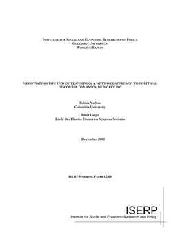 A Network Approach to Political Discourse Dynamics, Hungary 1997