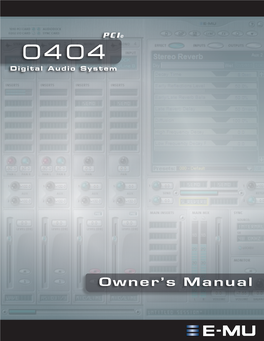 E-MU 0404 Pcie Digital Audio System Opman