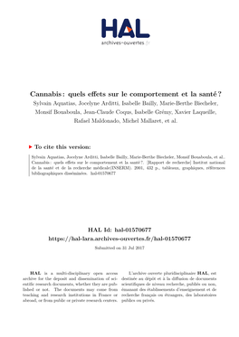 Cannabis: Quels Effets Sur Le Comportement Et La Santé?