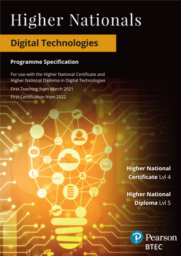 Pearson BTEC Higher National Qualifications in Digital Technologies