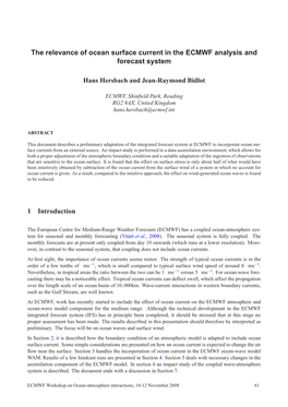 The Relevance of Ocean Surface Current in the ECMWF Analysis and Forecast System