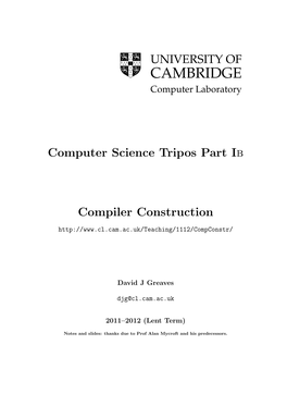 UNIVERSITY of CAMBRIDGE Computer Laboratory