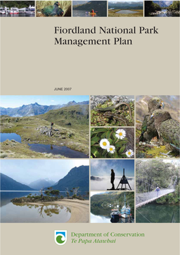 Fiordland National Park Management Plan