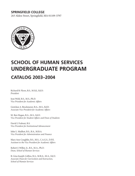 Undergraduate Program Catalog 2003–2004