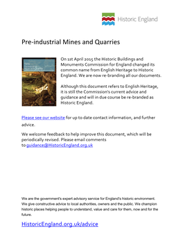 Pre-Industrial Mines and Quarries