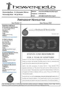 PARTNERSHIP NEWSLETTER Issue Number 12 Date: February 2020