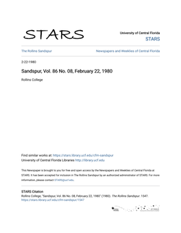 Sandspur, Vol. 86 No. 08, February 22, 1980