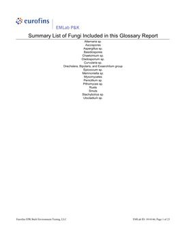 Fungal Glossary Spore Trap