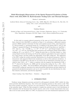 Multi-Wavelength Observations of the Spatio-Temporal Evolution of Solar