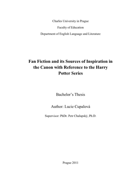 Fan Fiction and Its Sources of Inspiration in the Canon with Reference to the Harry Potter Series