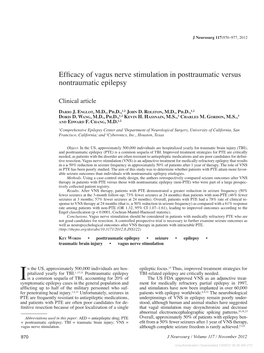 Efficacy of Vagus Nerve Stimulation in Posttraumatic Versus Nontraumatic Epilepsy