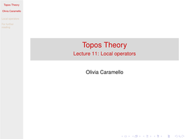 Topos Theory