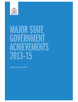 Major State Government Achievements 2013-15 (26 June 2015)